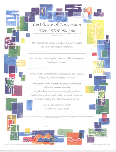 Life Cycle Certificate - Adult Male Conversion